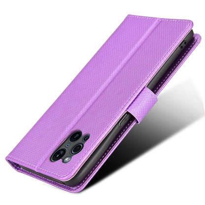 For Oppo Find X3 Pro/Oppo Find X3 Wallet Stand Phone Cover Diamond Texture PU Leather Anti-scratch Cell Phone Case with Strap