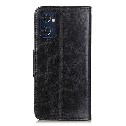 For Oppo Reno7 5G (Global)/Find X5 Lite Crazy Horse Texture Split Leather Shockproof Phone Shell Case Anti-drop Cover with Wallet Stand