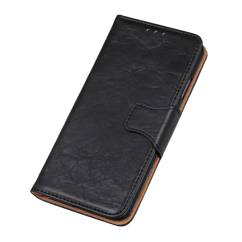 For Oppo Reno7 5G (Global)/Find X5 Lite Crazy Horse Texture Split Leather Shockproof Phone Shell Case Anti-drop Cover with Wallet Stand