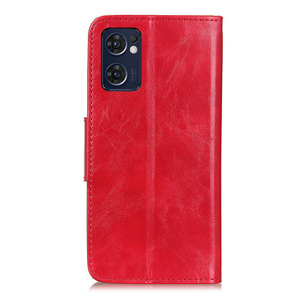 For Oppo Reno7 5G (Global)/Find X5 Lite Crazy Horse Texture Split Leather Shockproof Phone Shell Case Anti-drop Cover with Wallet Stand