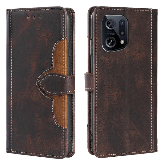 For Oppo Find X5 Stand Function Straw Hat Pattern PU Leather Case Wallet Shockproof Protective Phone Cover