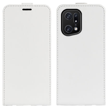 For Oppo Find X5 Pro Vertical Flip Crazy Horse Texture Phone Case PU Leather Magnetic Clasp Cover with Card Holder