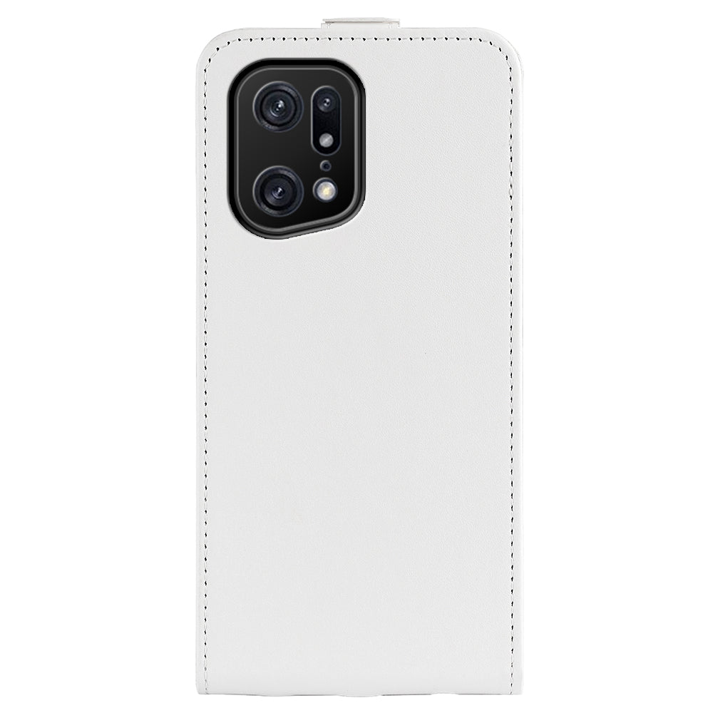 For Oppo Find X5 Pro Vertical Flip Crazy Horse Texture Phone Case PU Leather Magnetic Clasp Cover with Card Holder