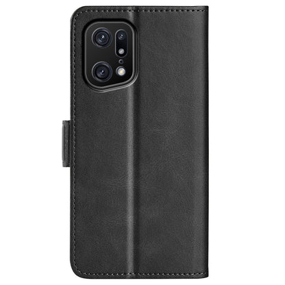 For Oppo Find X5 Pro Textured PU Leather Stand Cover Magnetic Clasp Mobile Phone Wallet Case