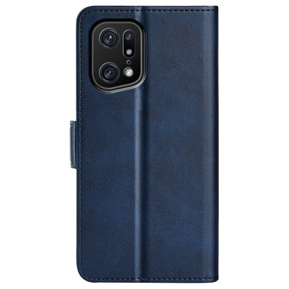 For Oppo Find X5 Pro Textured PU Leather Stand Cover Magnetic Clasp Mobile Phone Wallet Case