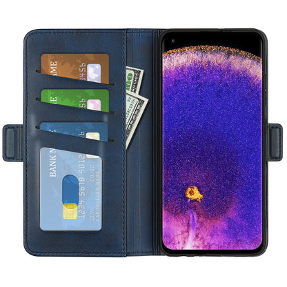 For Oppo Find X5 Pro Textured PU Leather Stand Cover Magnetic Clasp Mobile Phone Wallet Case