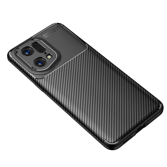 For Oppo Find X5 Pro Carbon Fiber Soft Case Heat Dissipation Anti-Fingerprints TPU Shockproof Cover