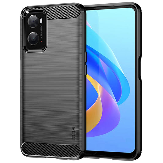 MOFI JK TPU Series-1 for Oppo A36/A76/Realme 9i Soft TPU Phone Case Brushed Carbon Fiber Anti-fingerprint Cover