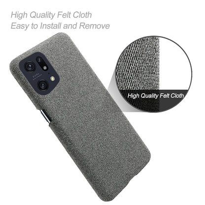 Slim Phone Case for Oppo Find X5 Pro Solid Color Cloth Texture + PC Protector Heat Dissipation Incomplete Covering Back Shell