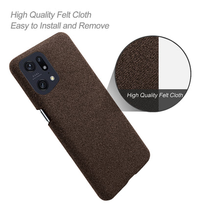 Slim Phone Case for Oppo Find X5 Pro Solid Color Cloth Texture + PC Protector Heat Dissipation Incomplete Covering Back Shell