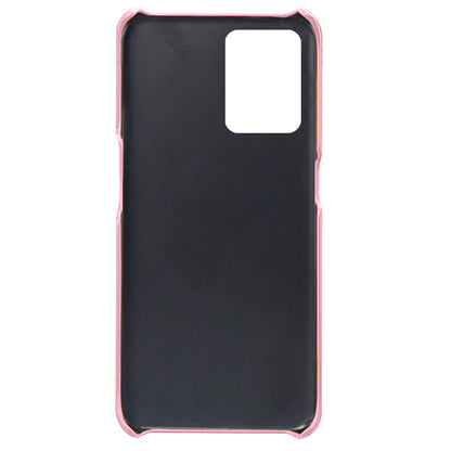 For Realme 9 Pro+ Double Protection PU Leather Coated Hard PC Cover Two Card Slots Phone Protective Shell