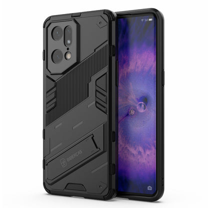 For Oppo Find X5 Pro Shockproof Anti-drop Kickstand Function Hard PC + Soft TPU Cell Phone Case Cover