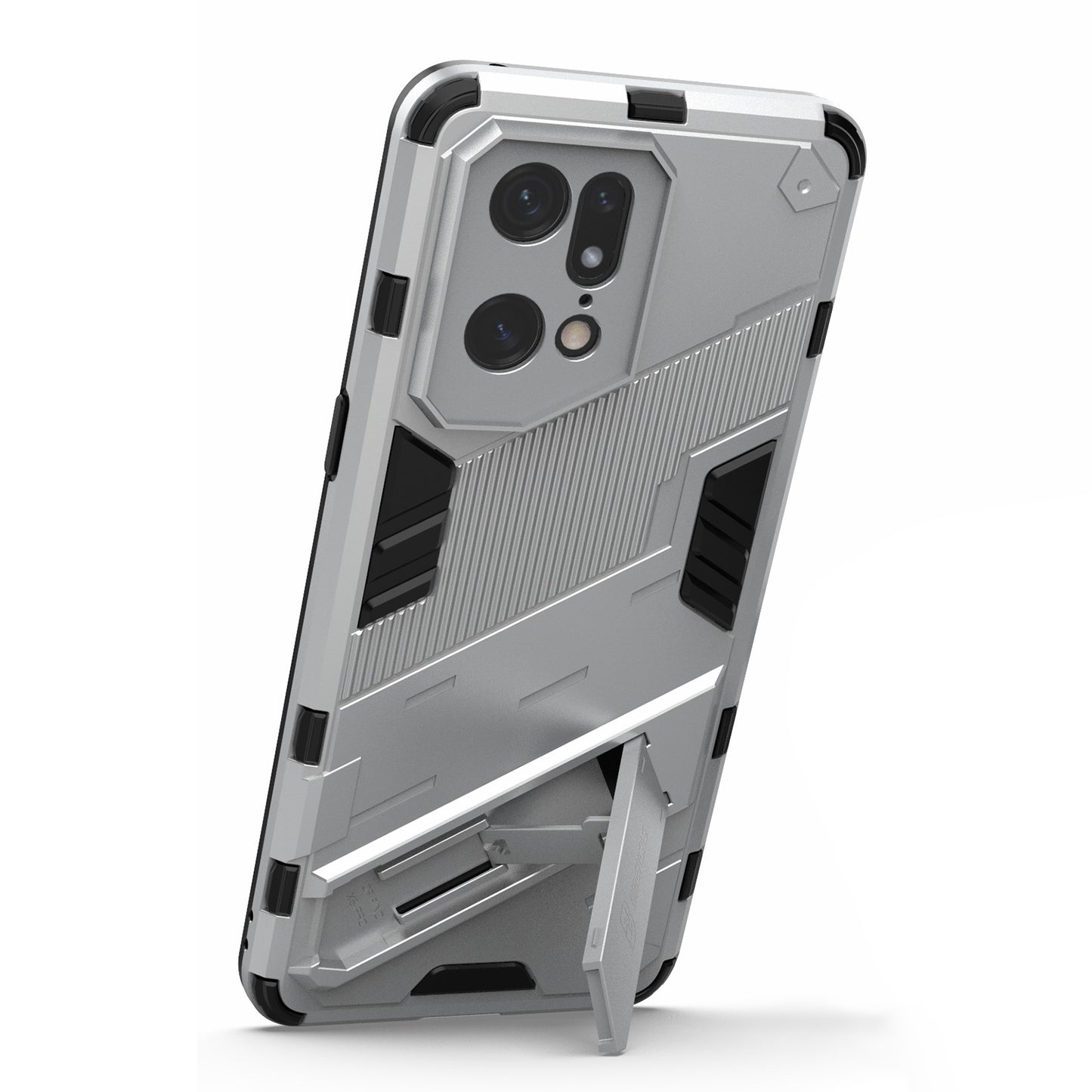 For Oppo Find X5 Pro Shockproof Anti-drop Kickstand Function Hard PC + Soft TPU Cell Phone Case Cover