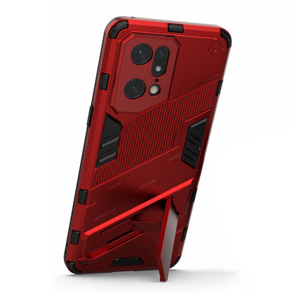 For Oppo Find X5 Pro Shockproof Anti-drop Kickstand Function Hard PC + Soft TPU Cell Phone Case Cover