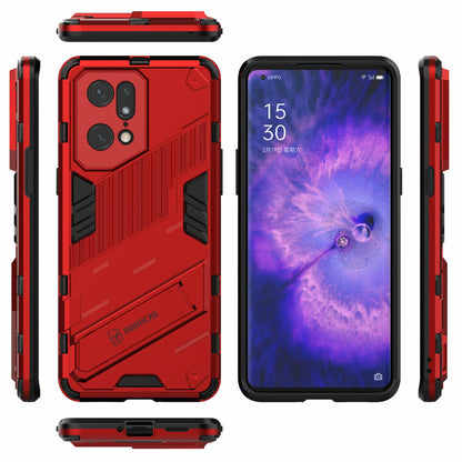 For Oppo Find X5 Pro Shockproof Anti-drop Kickstand Function Hard PC + Soft TPU Cell Phone Case Cover