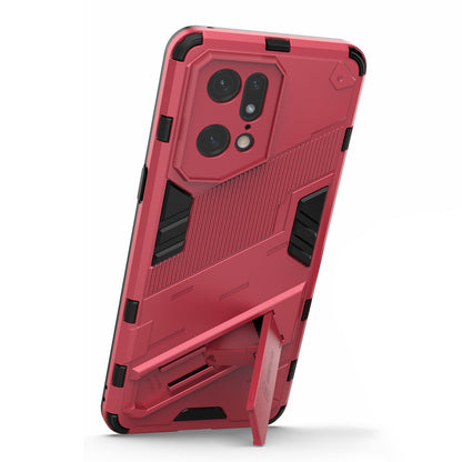 For Oppo Find X5 Pro Shockproof Anti-drop Kickstand Function Hard PC + Soft TPU Cell Phone Case Cover