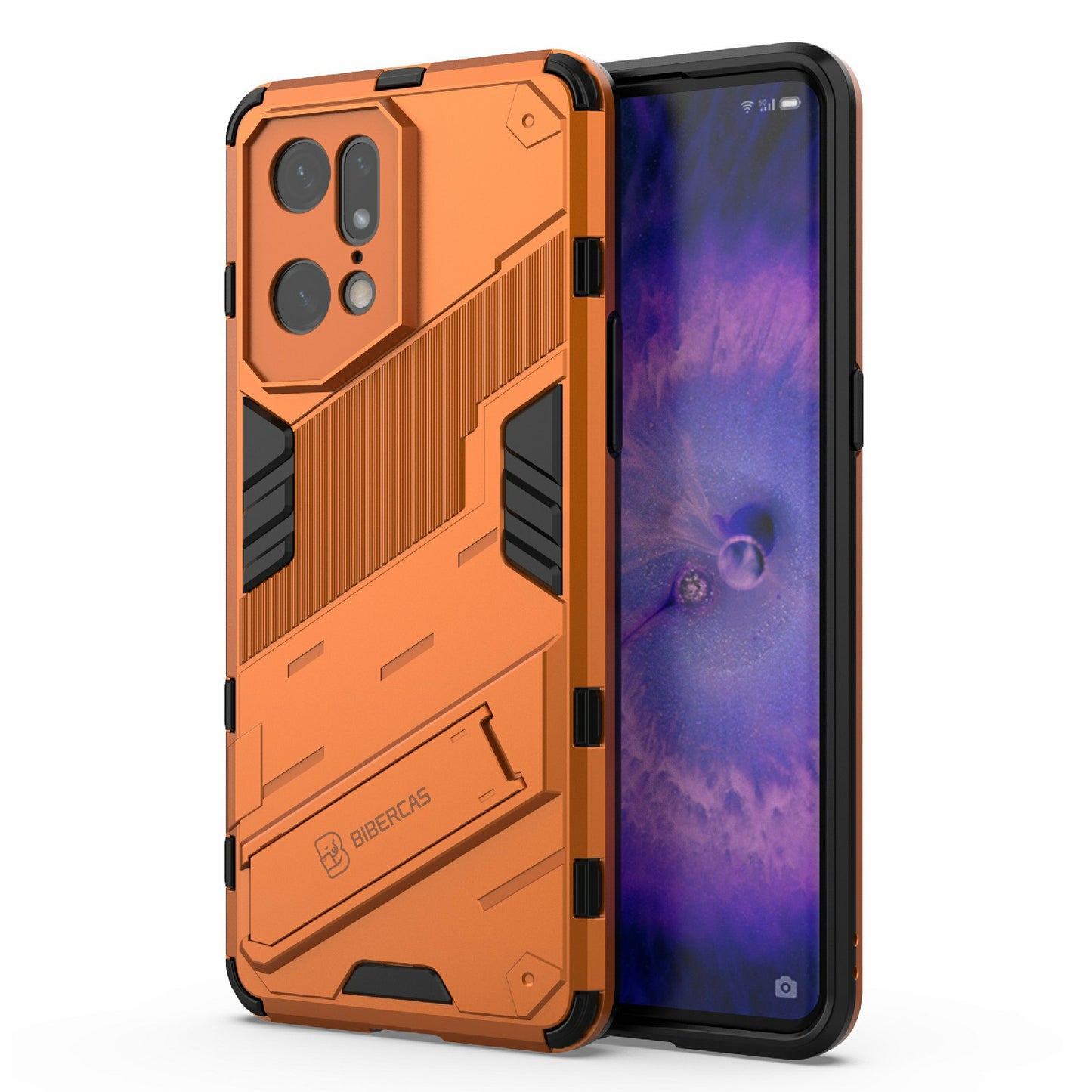 For Oppo Find X5 Pro Shockproof Anti-drop Kickstand Function Hard PC + Soft TPU Cell Phone Case Cover