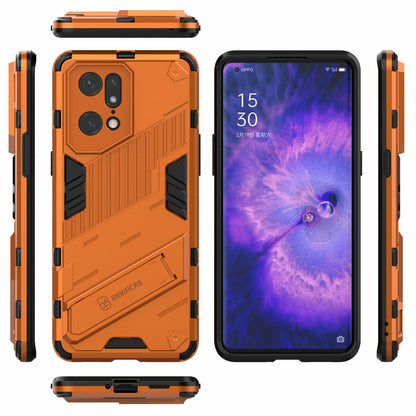 For Oppo Find X5 Pro Shockproof Anti-drop Kickstand Function Hard PC + Soft TPU Cell Phone Case Cover