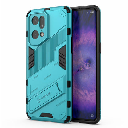 For Oppo Find X5 Pro Shockproof Anti-drop Kickstand Function Hard PC + Soft TPU Cell Phone Case Cover