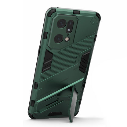 For Oppo Find X5 Pro Shockproof Anti-drop Kickstand Function Hard PC + Soft TPU Cell Phone Case Cover