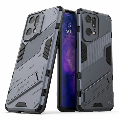 For Oppo Find X5 Pro Shockproof Anti-drop Kickstand Function Hard PC + Soft TPU Cell Phone Case Cover