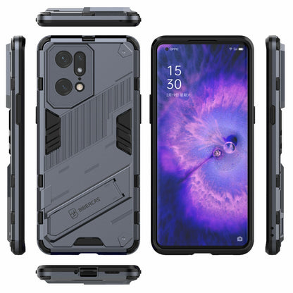 For Oppo Find X5 Pro Shockproof Anti-drop Kickstand Function Hard PC + Soft TPU Cell Phone Case Cover