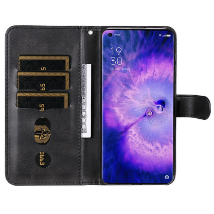 For Oppo Find X5 Magnetic Clasp Zipper Purse PU Leather Wallet Case Inner TPU Shockproof Stand Phone Cover