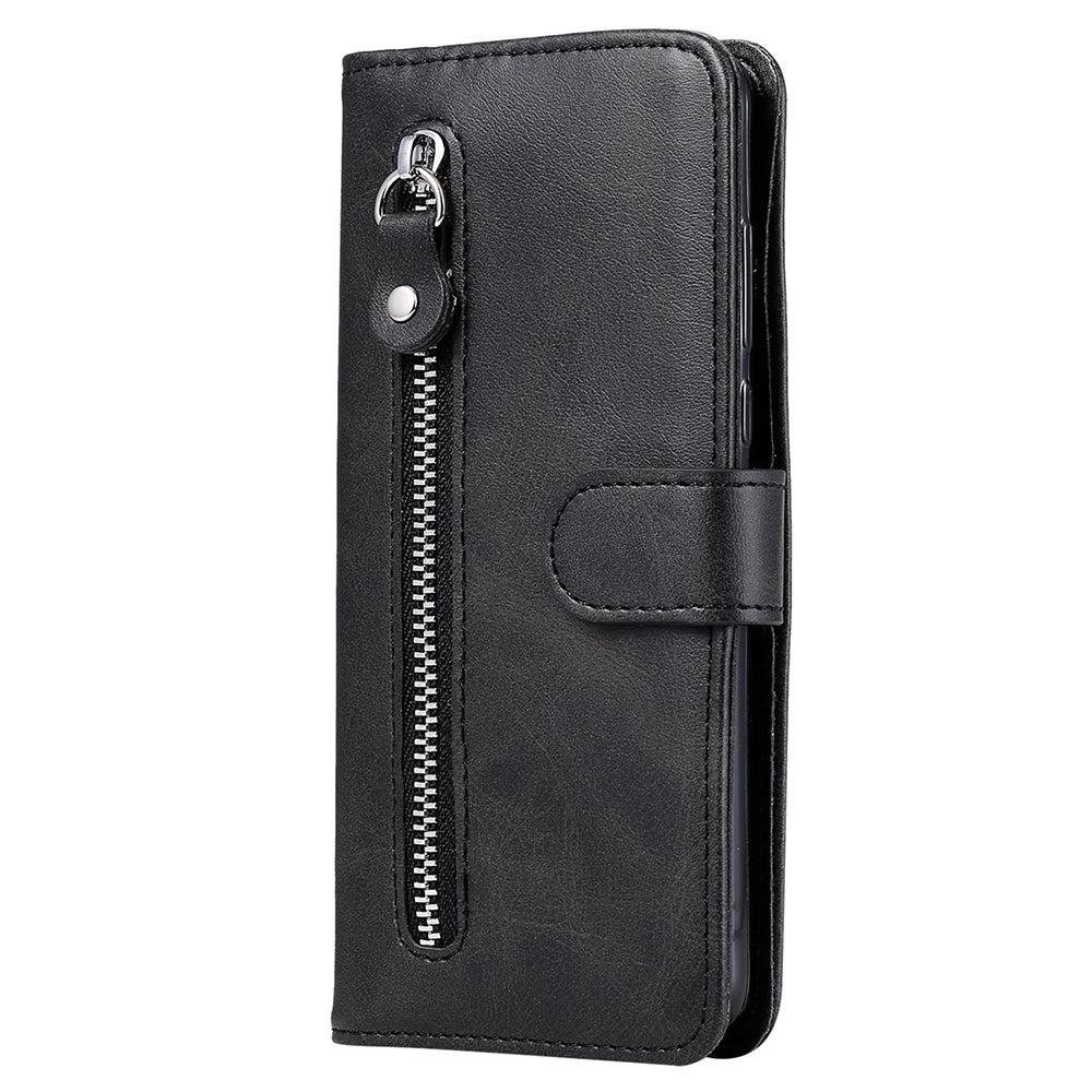 For Oppo Find X5 Magnetic Clasp Zipper Purse PU Leather Wallet Case Inner TPU Shockproof Stand Phone Cover