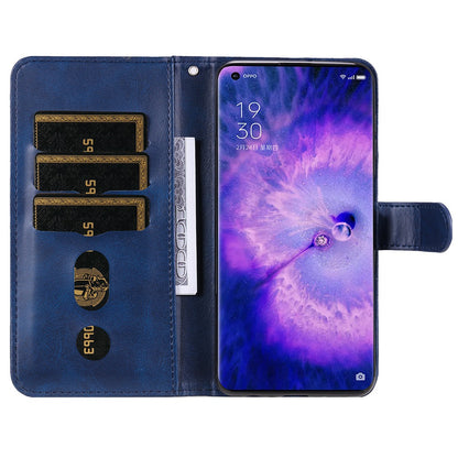 For Oppo Find X5 Magnetic Clasp Zipper Purse PU Leather Wallet Case Inner TPU Shockproof Stand Phone Cover