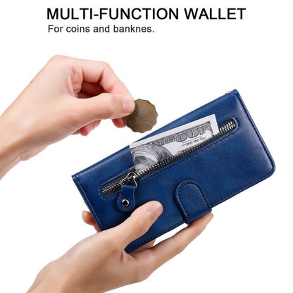 For Oppo Find X5 Magnetic Clasp Zipper Purse PU Leather Wallet Case Inner TPU Shockproof Stand Phone Cover