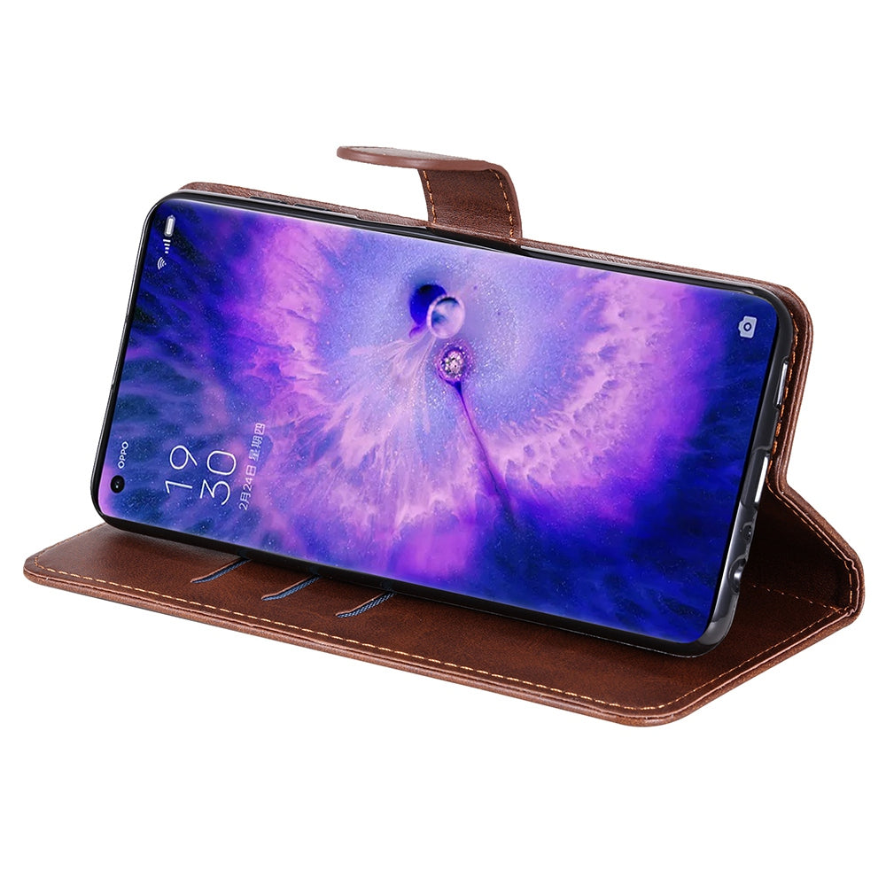 For Oppo Find X5 Magnetic Clasp Zipper Purse PU Leather Wallet Case Inner TPU Shockproof Stand Phone Cover