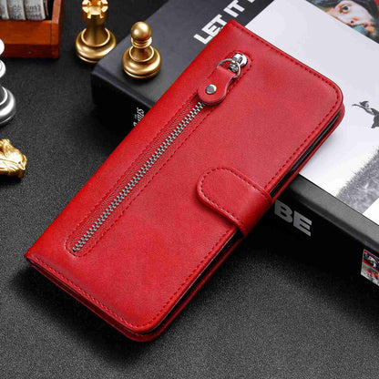 For Oppo Find X5 Magnetic Clasp Zipper Purse PU Leather Wallet Case Inner TPU Shockproof Stand Phone Cover