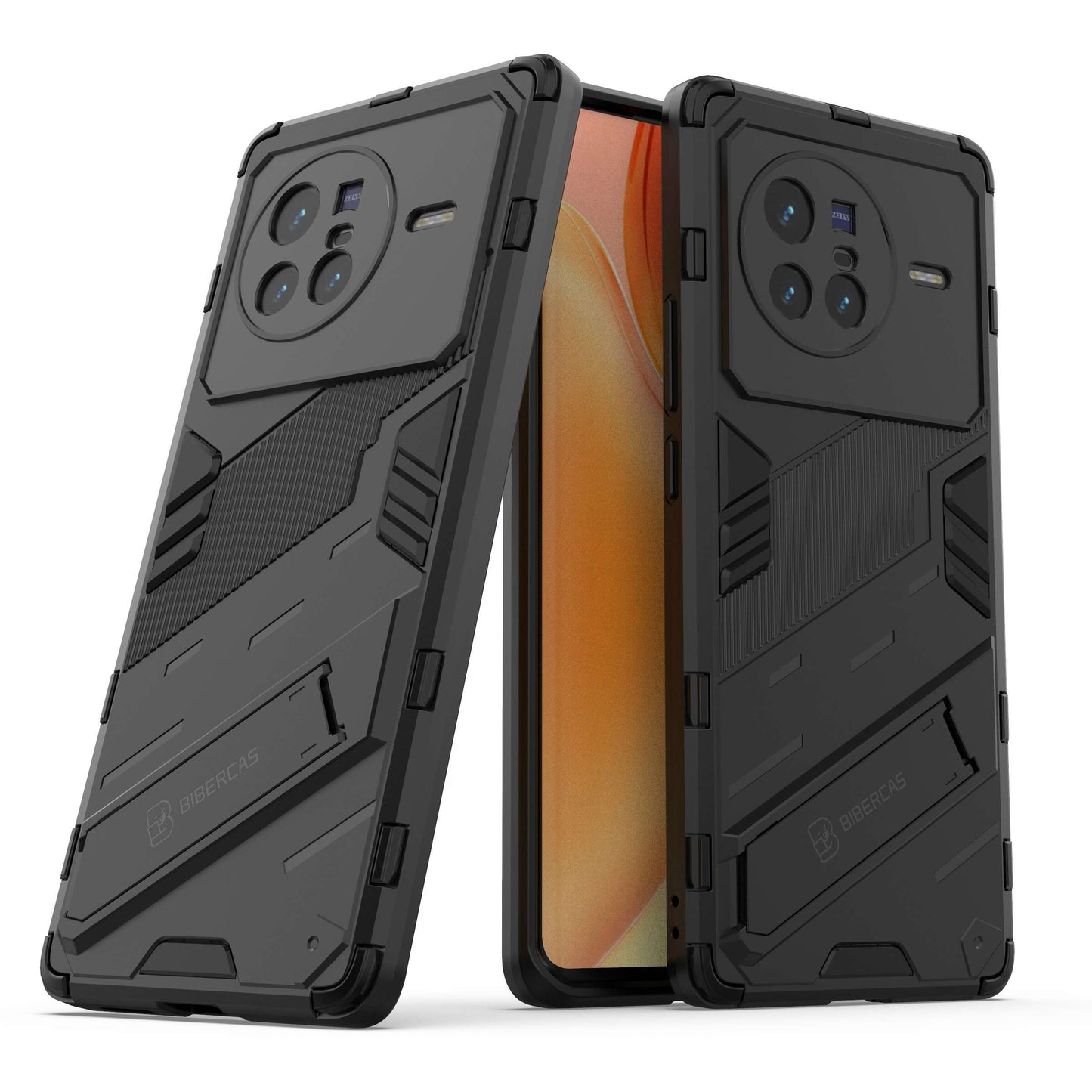 For vivo X80 5G Kickstand Combo PC + TPU Case Drop-proof Dual Layer Protective Cell Phone Shell