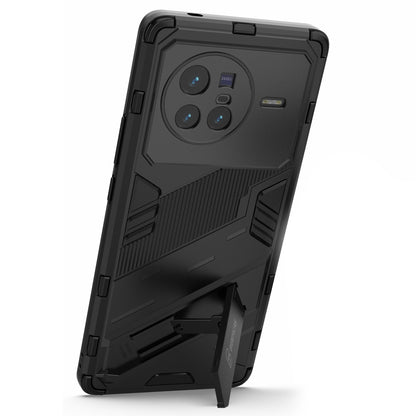 For vivo X80 5G Kickstand Combo PC + TPU Case Drop-proof Dual Layer Protective Cell Phone Shell