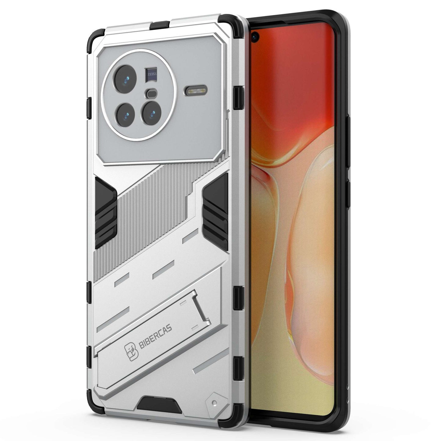 For vivo X80 5G Kickstand Combo PC + TPU Case Drop-proof Dual Layer Protective Cell Phone Shell