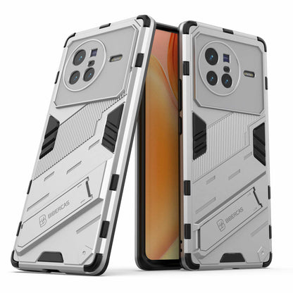 For vivo X80 5G Kickstand Combo PC + TPU Case Drop-proof Dual Layer Protective Cell Phone Shell