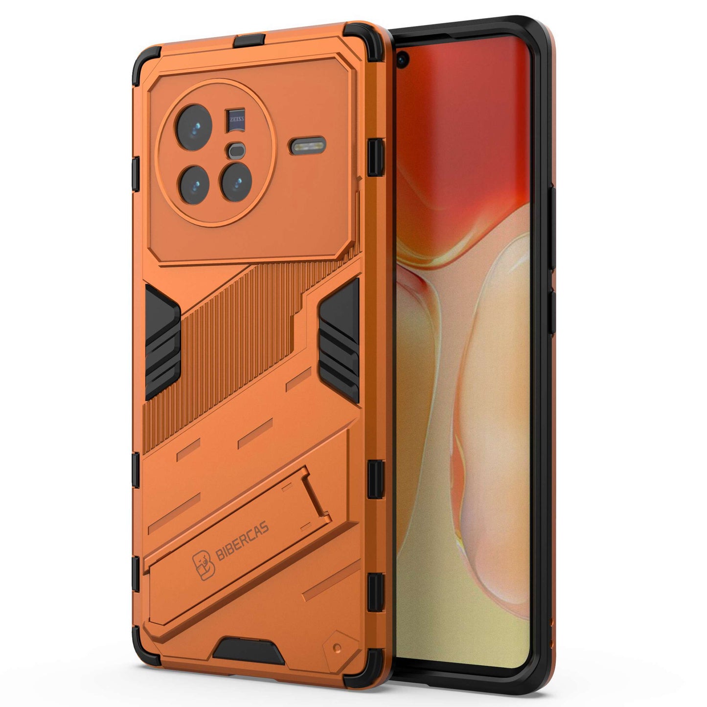 For vivo X80 5G Kickstand Combo PC + TPU Case Drop-proof Dual Layer Protective Cell Phone Shell