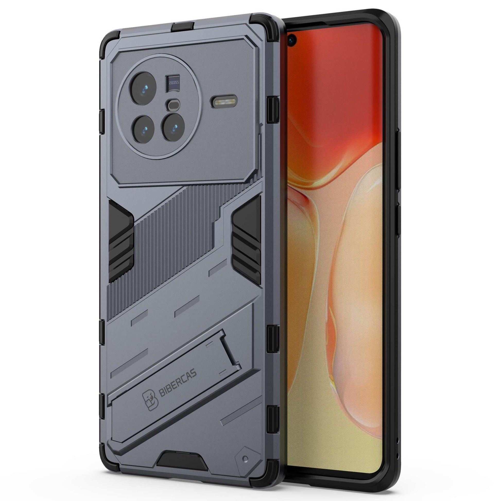 For vivo X80 5G Kickstand Combo PC + TPU Case Drop-proof Dual Layer Protective Cell Phone Shell