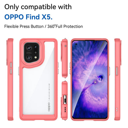 TPU + Acrylic Hybrid Case for Oppo Find X5, Independent Buttons Shockproof Protective Phone Cover