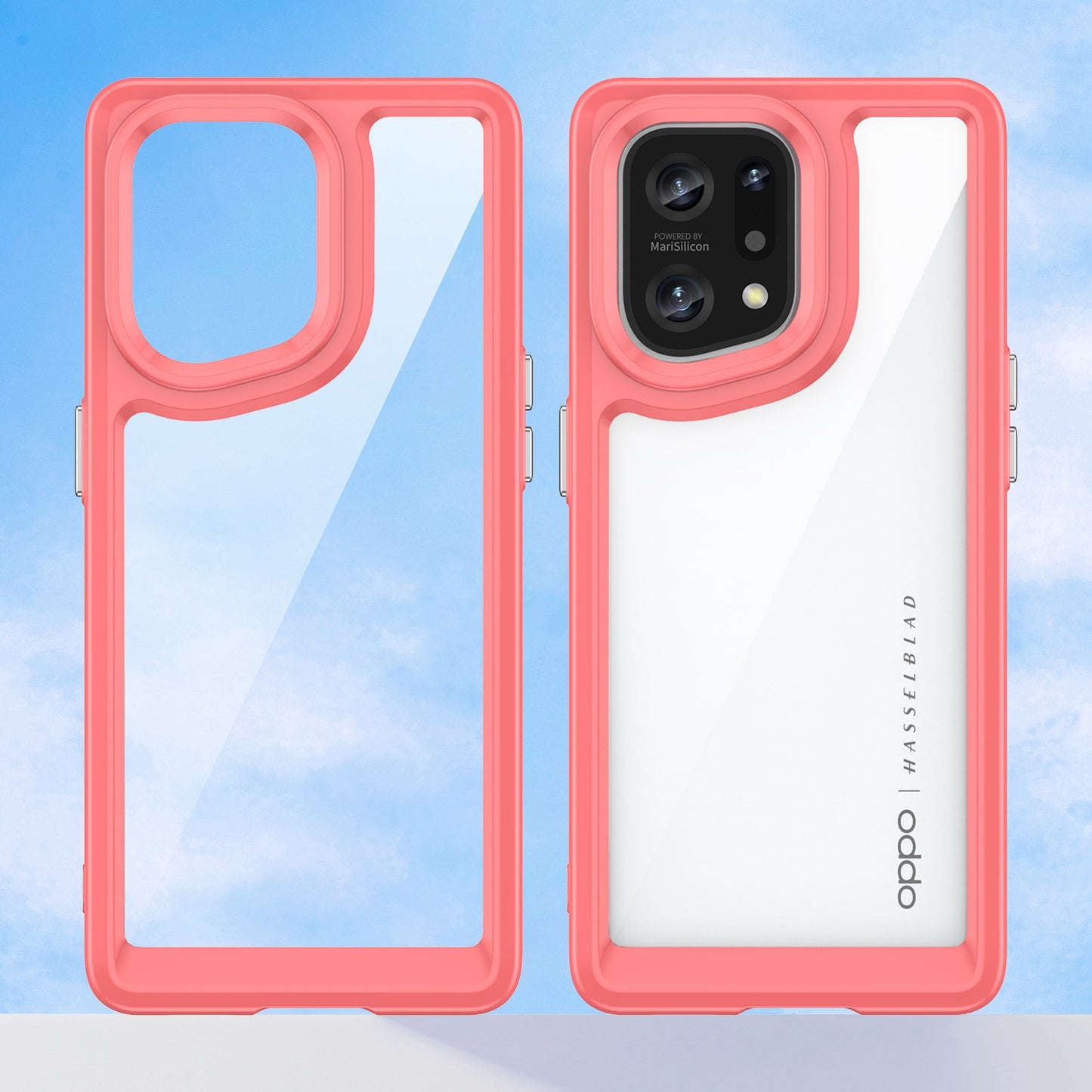 TPU + Acrylic Hybrid Case for Oppo Find X5, Independent Buttons Shockproof Protective Phone Cover