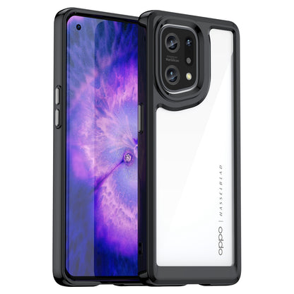 TPU + Acrylic Hybrid Case for Oppo Find X5, Independent Buttons Shockproof Protective Phone Cover