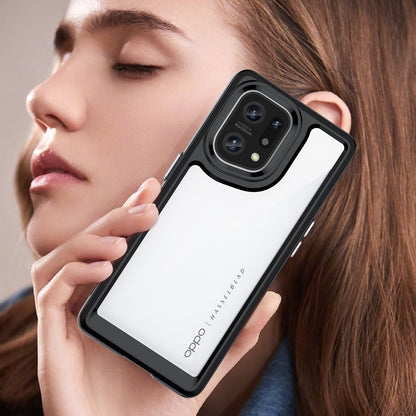 TPU + Acrylic Hybrid Case for Oppo Find X5, Independent Buttons Shockproof Protective Phone Cover