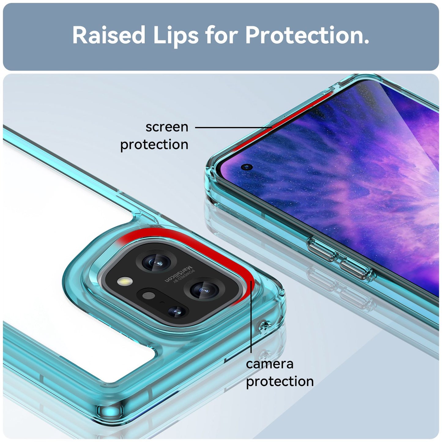 TPU + Acrylic Hybrid Case for Oppo Find X5, Independent Buttons Shockproof Protective Phone Cover