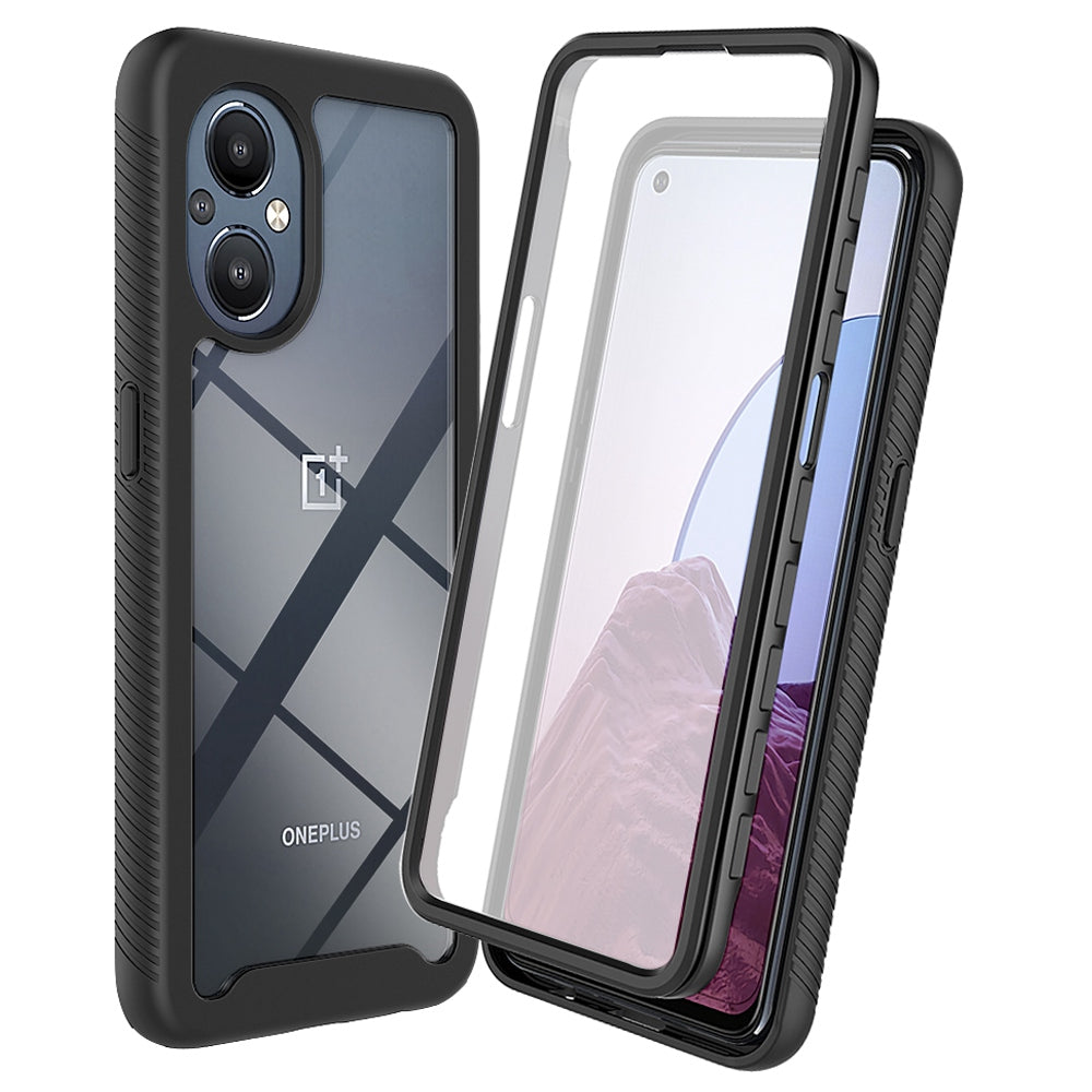 For OnePlus Nord N20 5G/Oppo Reno7 Z 5G/Reno7 Lite 5G/Reno8 Lite 5G Hard PC + Soft TPU Hybrid Case 3-in-1 Shockproof Phone Cover with PET Screen Protector