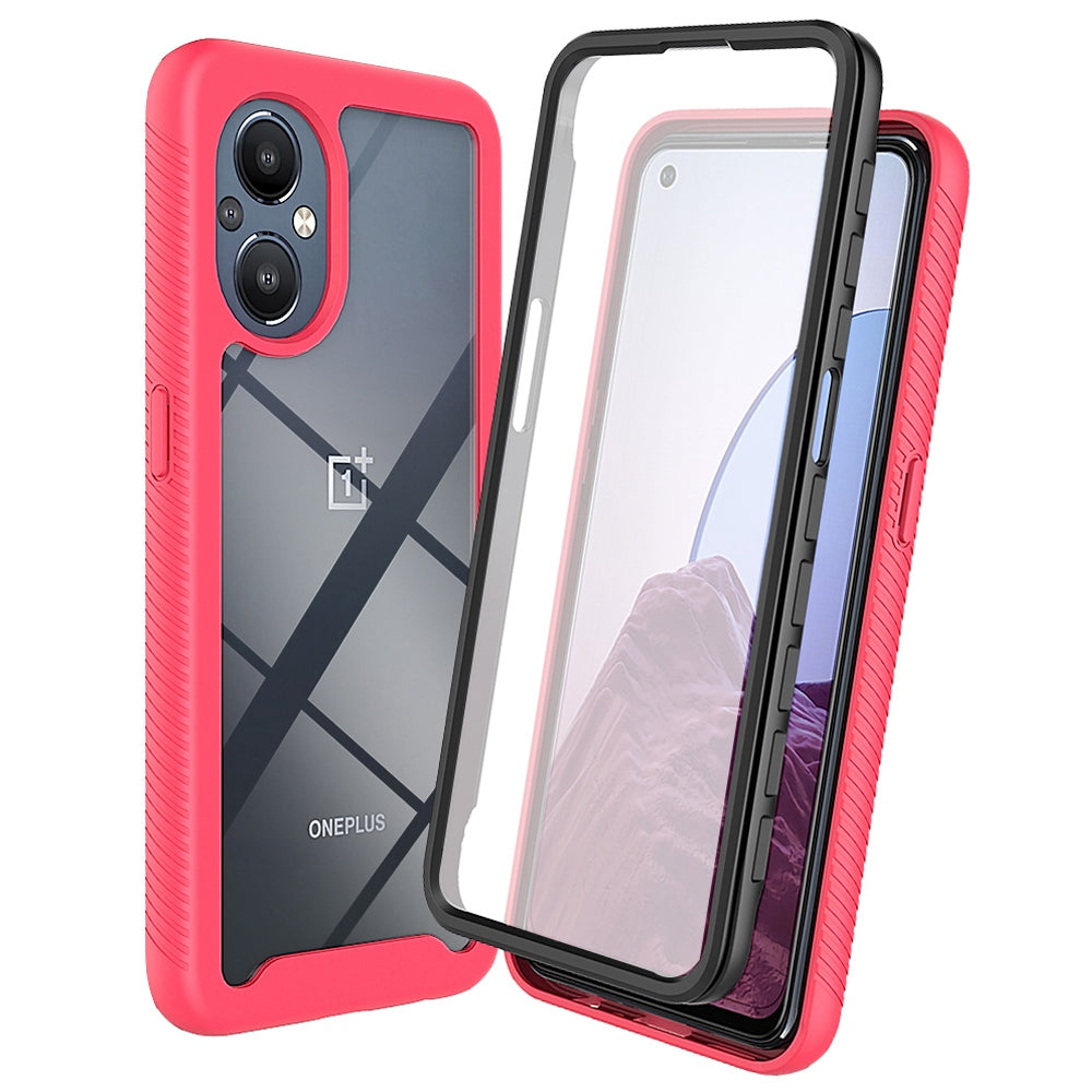 For OnePlus Nord N20 5G/Oppo Reno7 Z 5G/Reno7 Lite 5G/Reno8 Lite 5G Hard PC + Soft TPU Hybrid Case 3-in-1 Shockproof Phone Cover with PET Screen Protector