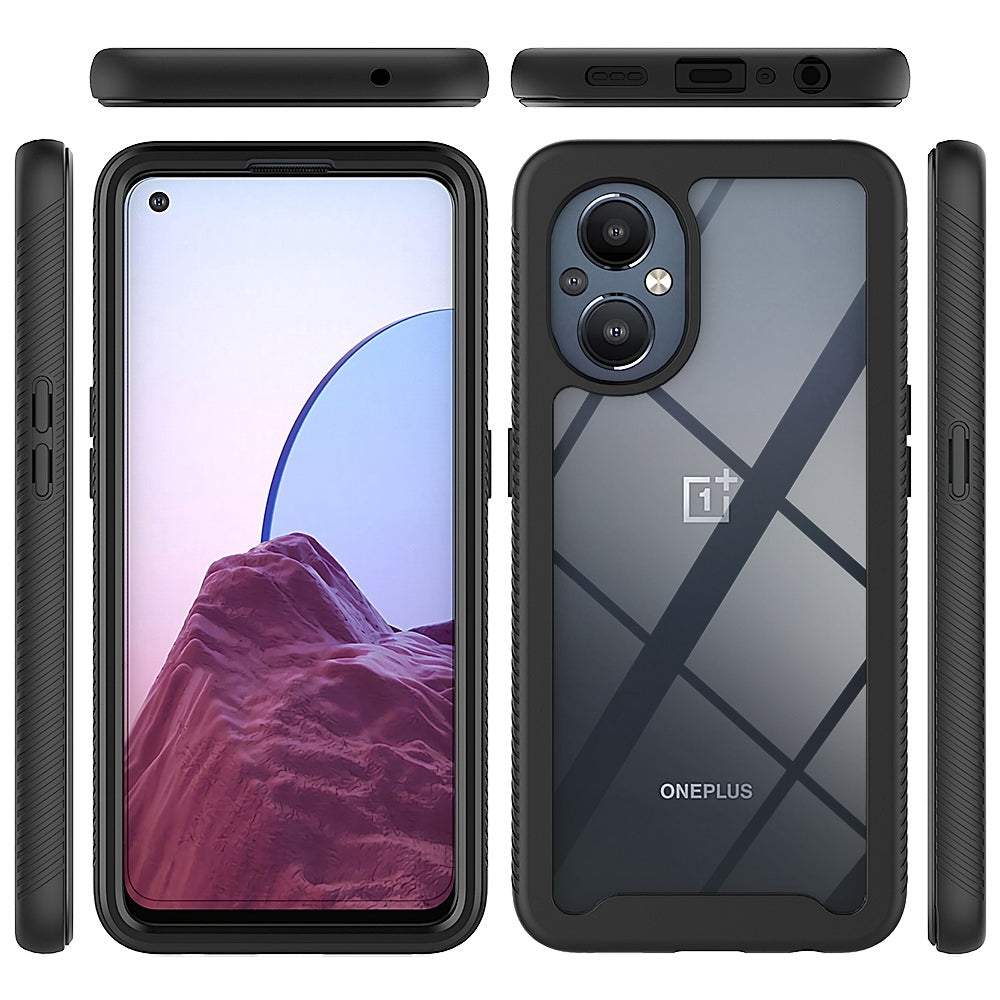 For OnePlus Nord N20 5G/Oppo Reno7 Z 5G/Reno7 Lite 5G/Reno8 Lite 5G Hard PC + Soft TPU Hybrid Case 3-in-1 Shockproof Phone Cover with PET Screen Protector