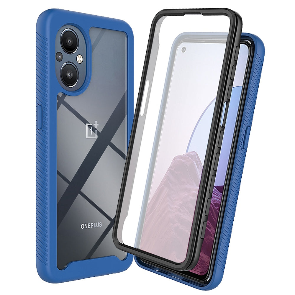 For OnePlus Nord N20 5G/Oppo Reno7 Z 5G/Reno7 Lite 5G/Reno8 Lite 5G Hard PC + Soft TPU Hybrid Case 3-in-1 Shockproof Phone Cover with PET Screen Protector