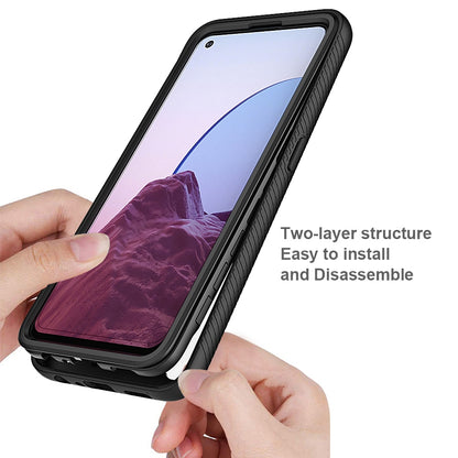 For OnePlus Nord N20 5G/Oppo Reno7 Z 5G/Reno7 Lite 5G/Reno8 Lite 5G Hard PC + Soft TPU Hybrid Case 3-in-1 Shockproof Phone Cover with PET Screen Protector