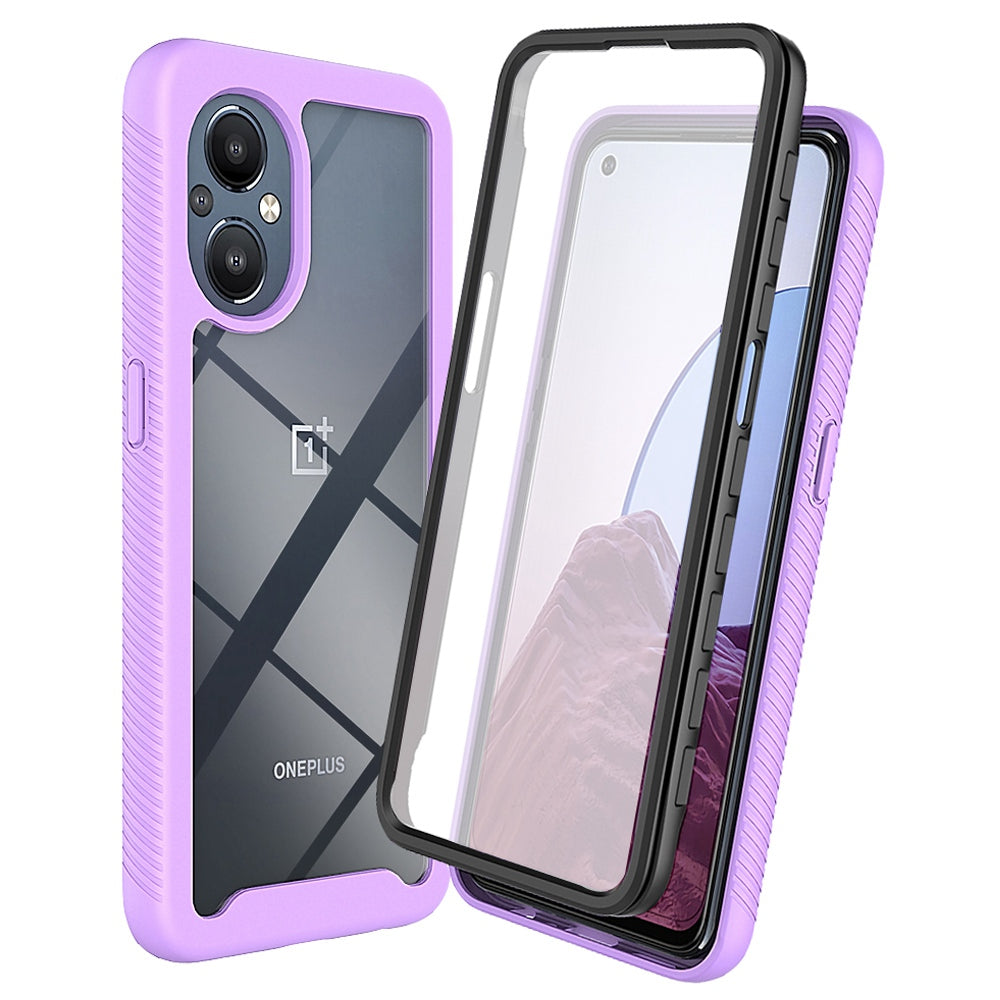 For OnePlus Nord N20 5G/Oppo Reno7 Z 5G/Reno7 Lite 5G/Reno8 Lite 5G Hard PC + Soft TPU Hybrid Case 3-in-1 Shockproof Phone Cover with PET Screen Protector