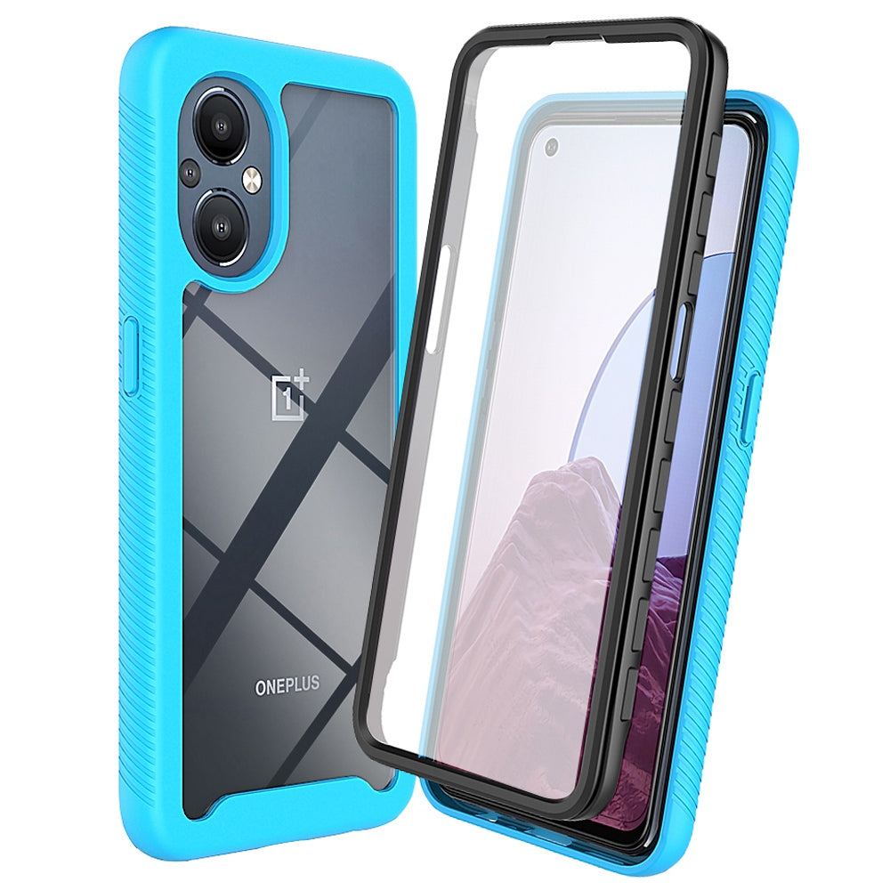 For OnePlus Nord N20 5G/Oppo Reno7 Z 5G/Reno7 Lite 5G/Reno8 Lite 5G Hard PC + Soft TPU Hybrid Case 3-in-1 Shockproof Phone Cover with PET Screen Protector